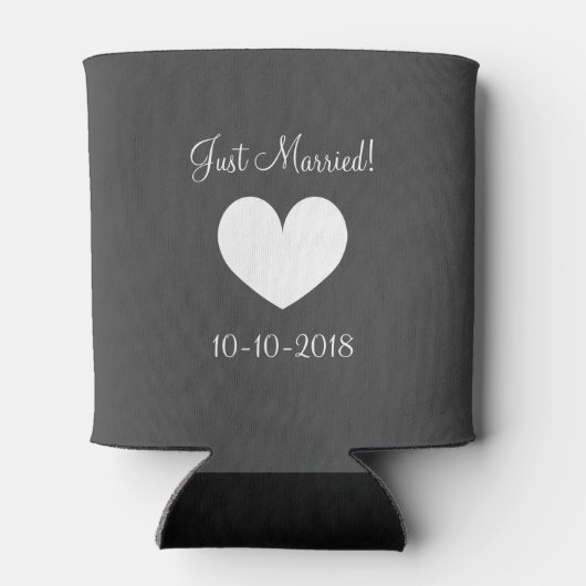 Grijze Mr en Mrs koelboxxen met trouwringen Blikjeskoeler (Achterkant)