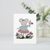 Grijze muis in bloederige T-shirts voor tuin en ca Briefkaart (Staand voorkant)