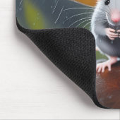 Grijze muis onder een paddestoel muismat (Hoek)