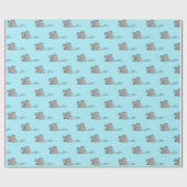 grijze muizen in lichte aqua cadeaupapier (Vlak)