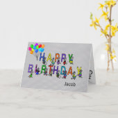 Grijze muizen kind kaart (Gele Bloem)