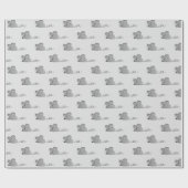 Grijze muizen op lichtgrijs cadeaupapier (Vlak)