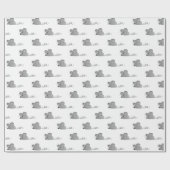 Grijze muizen op wit cadeaupapier (Vlak)