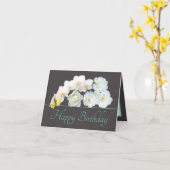 Grijze munt boeket witte bloemen gelukkige verjaar kaart (Gele Bloem)