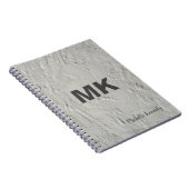 Grijze Muur Monogram Moderne Professional Notitieboek (Rechterzijde)
