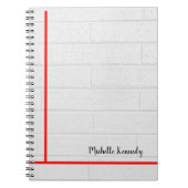 Grijze muur Rood minimalistisch Professioneel Mode Notitieboek (Voorkant)