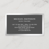 Grijze Muziekleraar Zilveren Folie Drum Kit Drumme Visitekaartje (Achterkant)