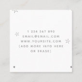  grijze naald en sterrenkoppen vierkante visitekaartje (Achterkant)
