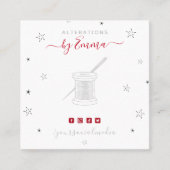  grijze naald en sterrenkoppen vierkante visitekaartje (Voorkant)