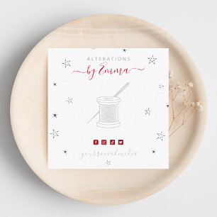 grijze naald en sterrenkoppen vierkante visitekaartje