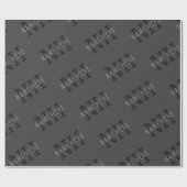 Grijze naam en monogram patroon cadeaupapier (Vlak)