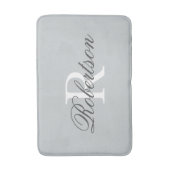 Grijze naam monogram badmat | Klein medium groot (Voorkant Verticaal)