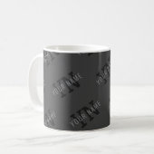 Grijze Naam & Monogram Patroon Koffiemok (Voorkant links)