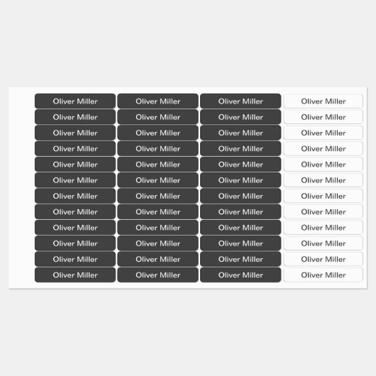 Grijze naamlabels voor schoolkamp kinderopvang labels (Vel)