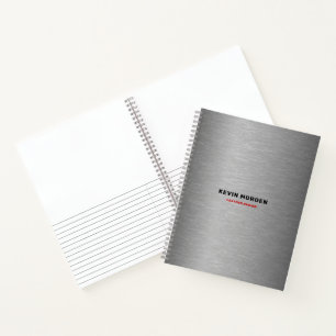Grijze namaak geborstelde stalen textuur notitieboek