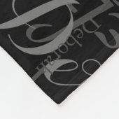 Grijze Namen Girly Typografie Patroon Zwart Fleece Deken (Hoek)