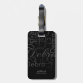 grijze namen rode cirkel reiziger monogram bagagelabel (Achterkant verticaal)