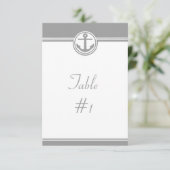 Grijze Nautical Anchor Reception Table Kaart (Staand voorkant)