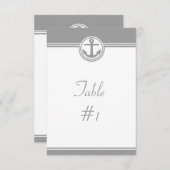 Grijze Nautical Anchor Reception Table Kaart (Voorkant / Achterkant)