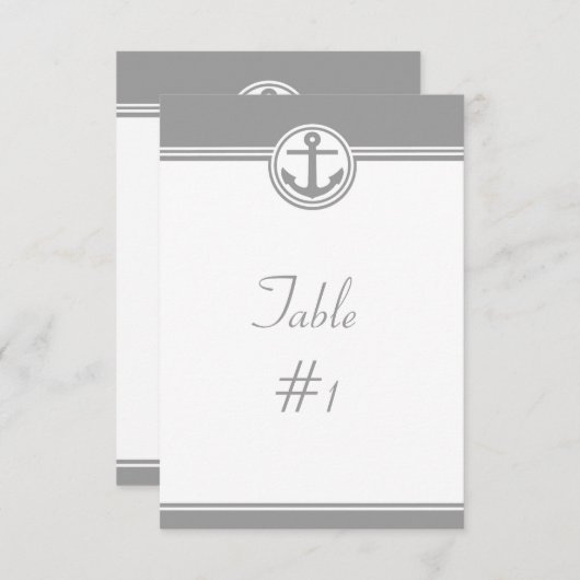 Grijze Nautical Anchor Reception Table Kaart (Voorkant / Achterkant)