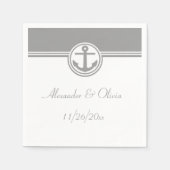 Grijze nautische anchor servet (Voorkant)