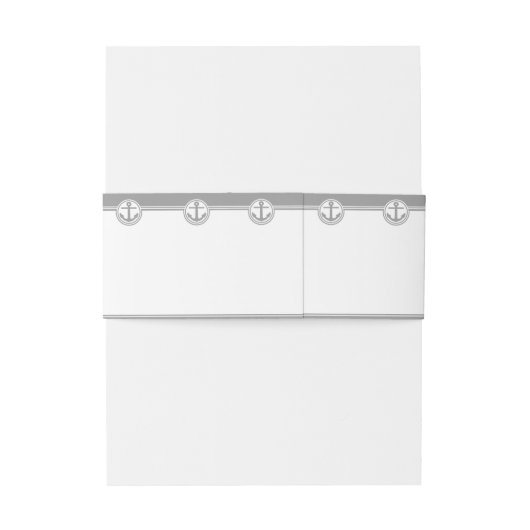 Grijze nautische anchor uitnodigingen wikkel (Achterkant Voorbeeld)