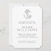 Grijze nautische bloemanker uitnodiging voor verja (Voorkant)