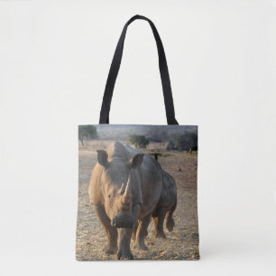 Grijze neushoorn in het wild tote bag