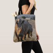 Grijze neushoorn in het wild tote bag (Dichtbij)