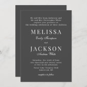 Grijze neutrale geraffineerde klassieke bruiloft u kaart (Voorkant / Achterkant)