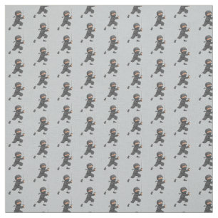 Grijze Ninja Design Fabric Stof