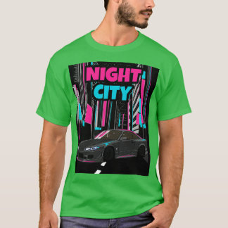 Grijze Nissan Silvia S15 Nachtstad T-shirt
