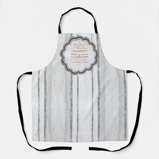 Grijze Occasion Bakkerij Cake Maker Professional Schort (Voorkant)