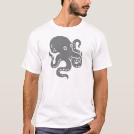 Grijze Octopus Mannen T-Shirt