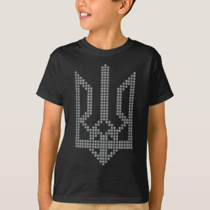 Grijze Oekraïense Tryzub-symbool op de borst - Oek T-shirt