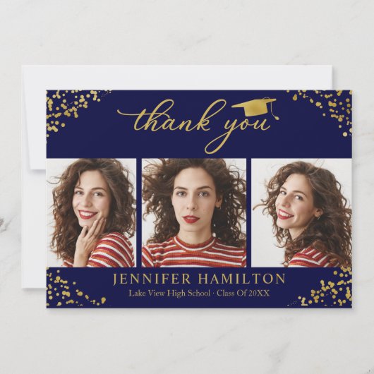 Grijze olie op blauw Hartelijk dank Kaart (Voorkant)