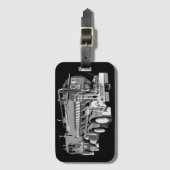 Grijze olie voor brandweerauto's, gebilderd bagagelabel (Voorkant (verticaal))