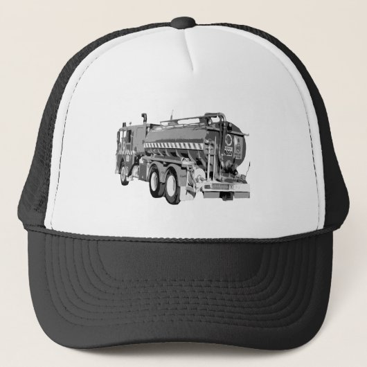 Grijze olie voor brandweerauto's, gebilderd trucker pet (Voorkant)