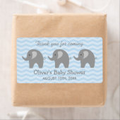 Grijze olifant baby shower waterfles stickers (Insitu)