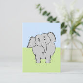 Grijze olifant briefkaart (Staand voorkant)
