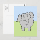 Grijze olifant briefkaart (Voorkant / Achterkant)