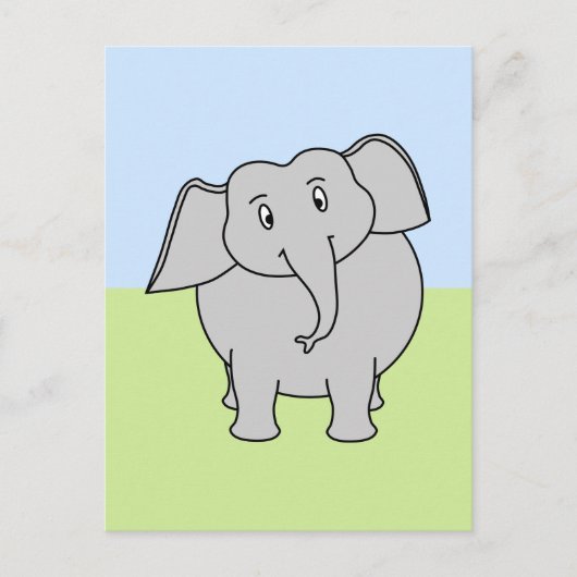 Grijze olifant briefkaart (Voorkant)