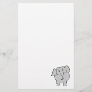 Grijze olifant. briefpapier