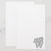 Grijze olifant. briefpapier (Voorkant / Achterkant)