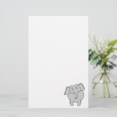Grijze olifant. briefpapier (Staand voorkant)