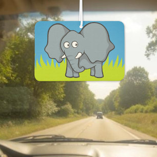 Grijze olifant cartoon auto luchtverfrisser