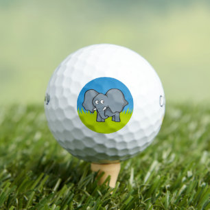 Grijze olifant cartoon golfballen