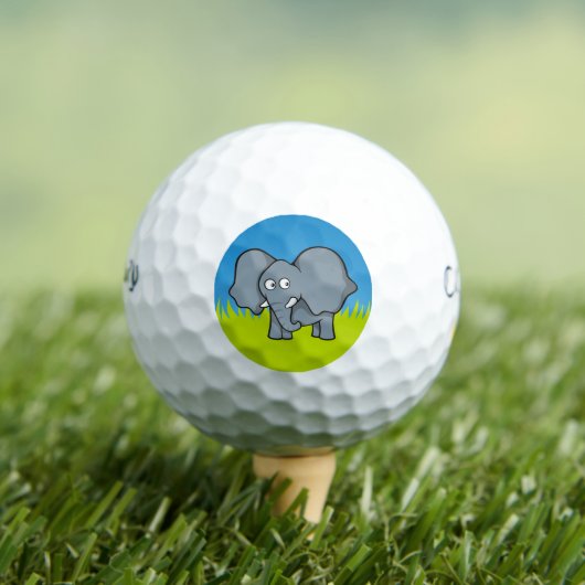 Grijze olifant cartoon golfballen (Insitu Shirt)