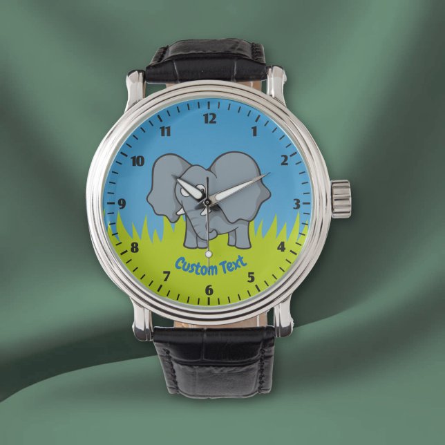 Grijze olifant cartoon horloge (Creator heeft geüpload)