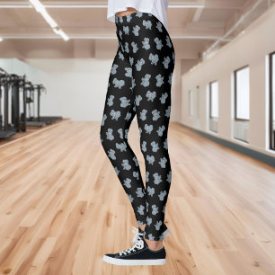 Grijze olifant cartoon leggings